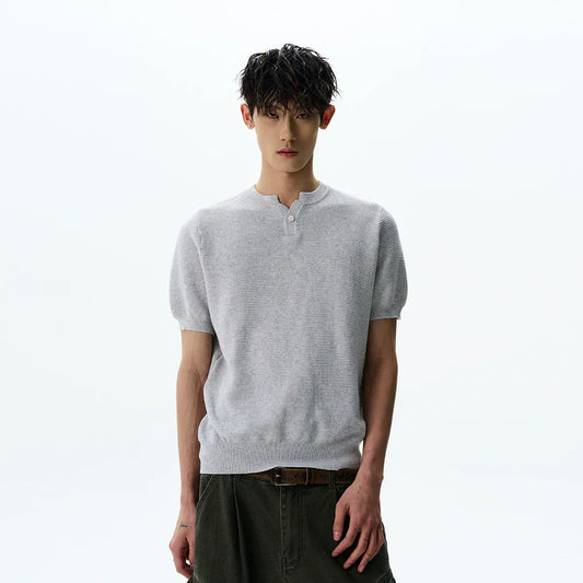 RT No. 42003 KNITWEAR HENLEY COLLAR SHORT SLEEVE