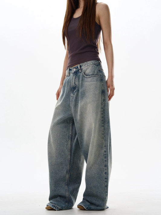 RT No. 18040 BLUE DENIM WIDE STRAIGHT JEANS