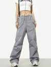 RTK (W) No. 3181 DRAWSTRING NYLON STRAIGHT PANTS