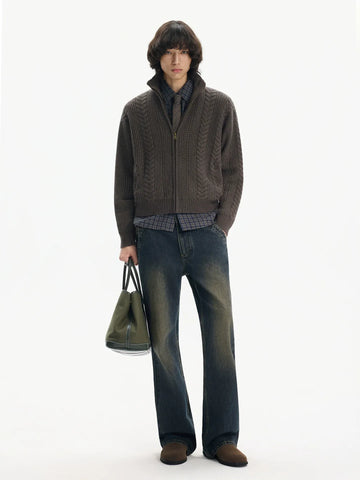 RT No. 50300 KNITWEAR TWIST ZIPPER SWEATER