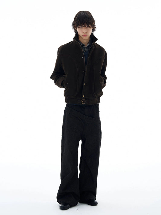 RT No. 25017 BROWN RODEO ZIP SUEDE JACKET