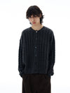 RT No. 25026 KNIT TWIST BUTTON-UP SWEATER