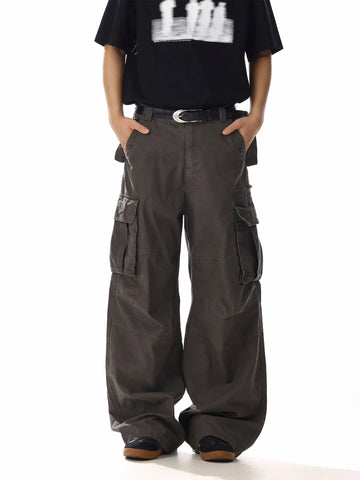RT No. 19830 DARK COFFEE CARGO STRAIGHT PANTS