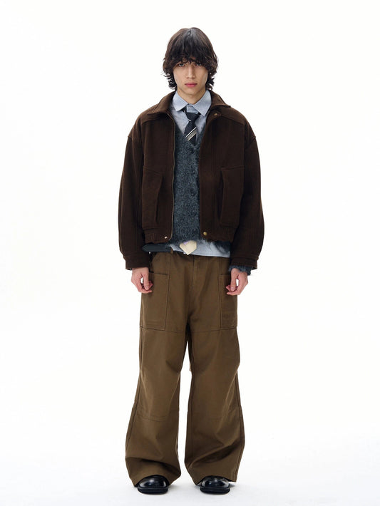 RT No. 32109 BROWN CORDUROY ZIP JACKET