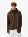 RT No. 50264 KNITWEAR BUTTON-UP HOODIE