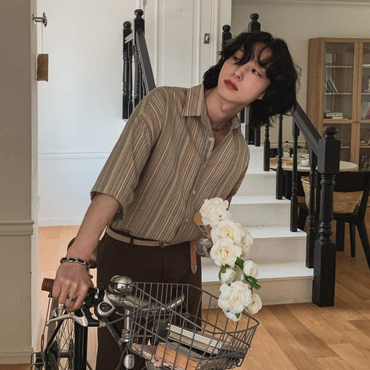 RT No. 12649 VERTICAL STRIPED BUTTON UP SHIRT