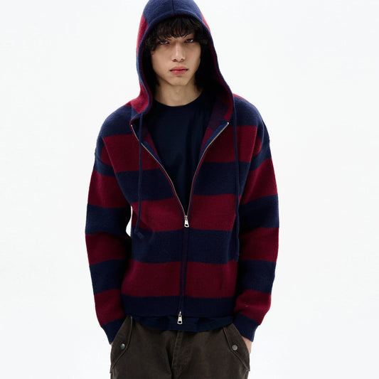 RT No. 32522 KNITWEAR STRIPED ZIP HOODIE