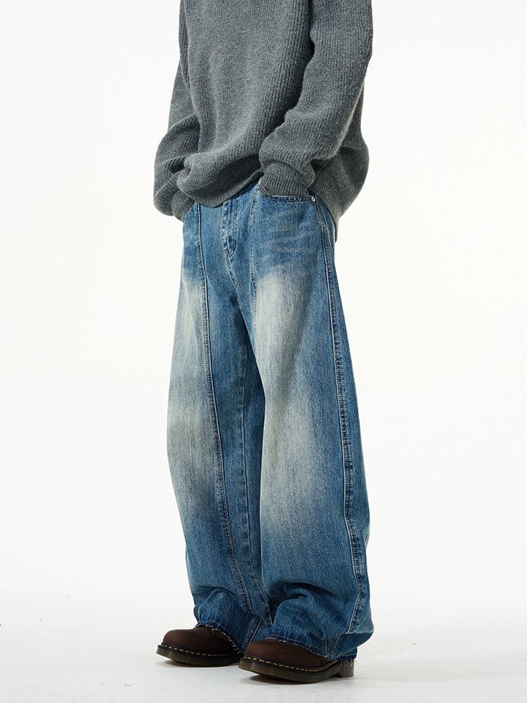 RT No. 11317 RECONSTRUCTED WASHED BLUE DENIM JEANS