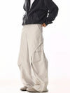 RT No. 19822 RECONSTRUCTED CREAM BAGGY STRAIGHT PANTS