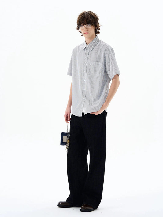 RT No. 18514 STRIPE BUTTON-UP SHORT SLEEVE