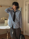 RT No. 25000 BLUE STRIPED BUTTON-UP SHIRT