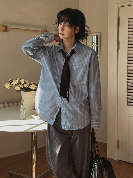 RT No. 25000 BLUE STRIPED BUTTON-UP SHIRT