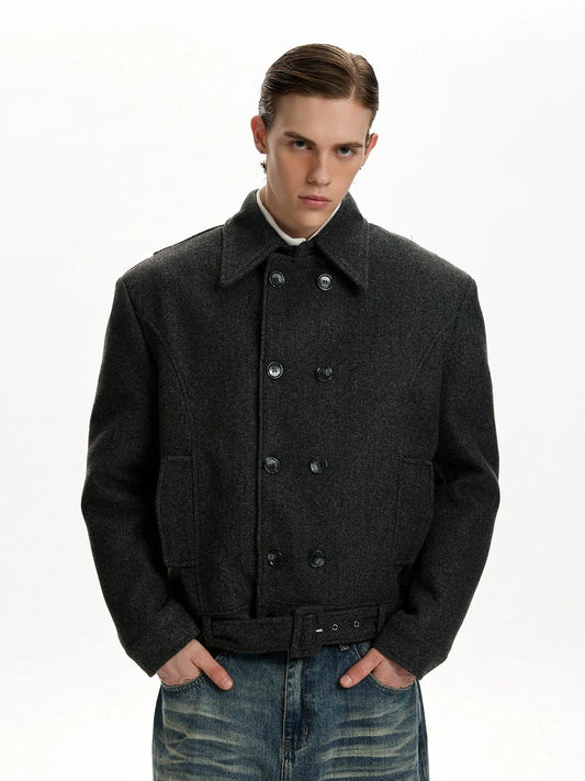 RT No. 45028 BOXY WOOLEN DOUBLE COLLAR JACKET