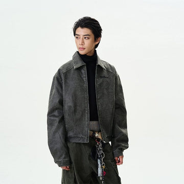 RT No. 11979 DARK GRAY ZIP-UP COLLAR JK