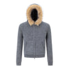 RT No. 59073 KNITWEAR FUR COLLAR ZIPPER HOODIE