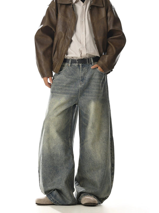 RT No. 28001 RETRO BLUE WIDE STRAIGHT DENIM JEANS