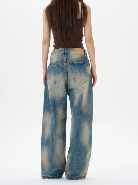 RT No. 12289 SPOT WASHED DENIM STRAIGHT JEANS