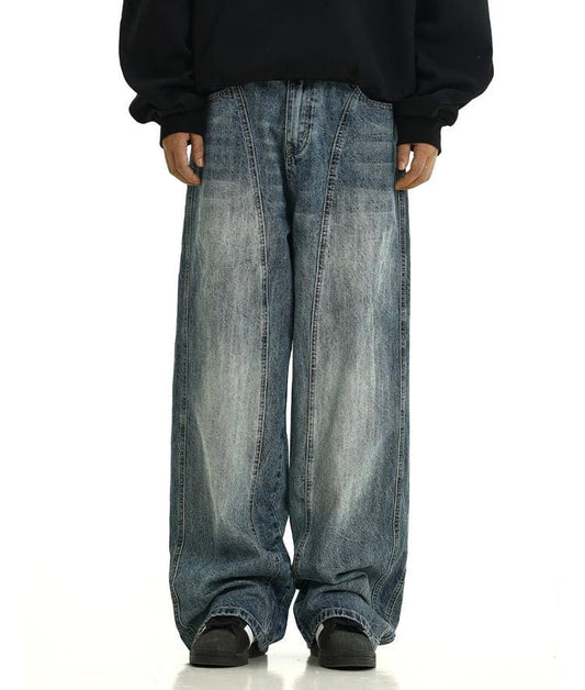 RT No. 11955 RECONSTRUCTED WASHED BLUE DENIM JEANS