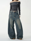 RT No. 11328 BLUE SCIMITAR WIDE DENIM JEANS