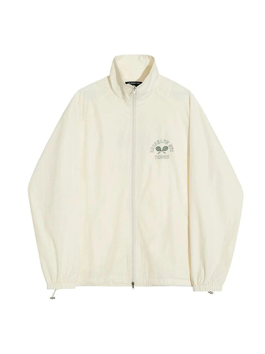 RT No. 18520 CREAM TENNIS ZIP WINDBREAKER JACKET