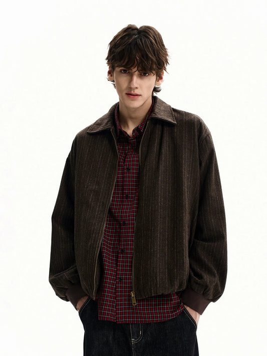 RT No. 32809 BROWN WOOLEN ZIP JACKET
