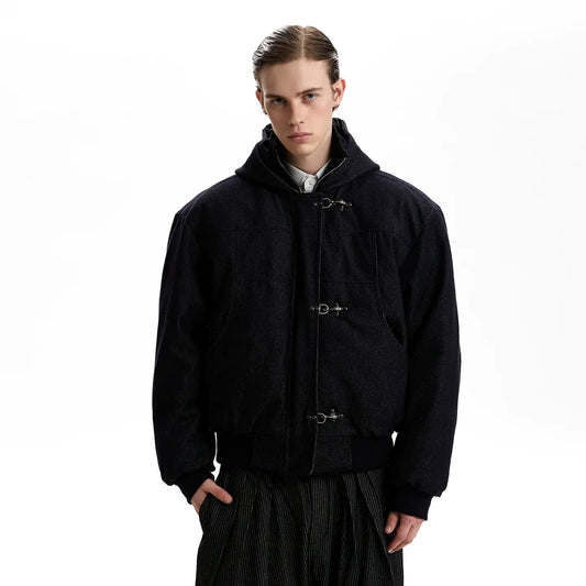 RT No. 40613 KNIGHT BUCKLE HOODED DENIM JACKET