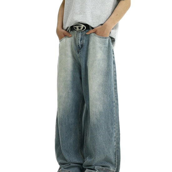 RT No. 11407 WASHED BLUE REVERSED STRAIGHT DENIM JEANS RT No. 11407 WASHED BLUE REVERSED STRAIGHT DENIM JEANS