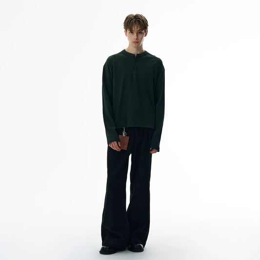 RT No. 42009 HENLEY COLLAR WAFFLE ONGSLEEVE