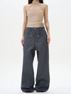 RT No. 12254 DRAPE WIDE STRAIGHT PANTS