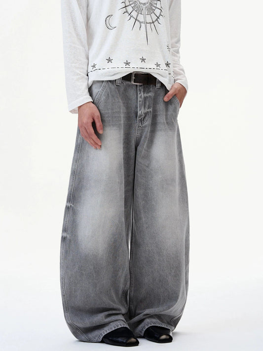 RT No. 32815 WASHED BAGGY SCIMITAR DENIM JEANS