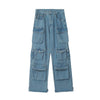 RT No. 11534 BLUE MULTI-POCKET CARGO JEANS