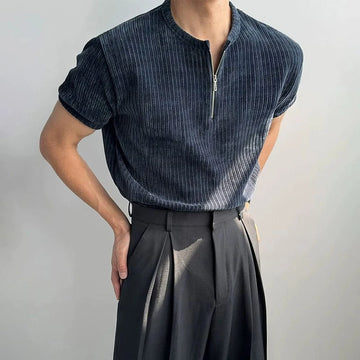 RT No. 18279 KNIT HALF ZIP SHORT SLEEVE