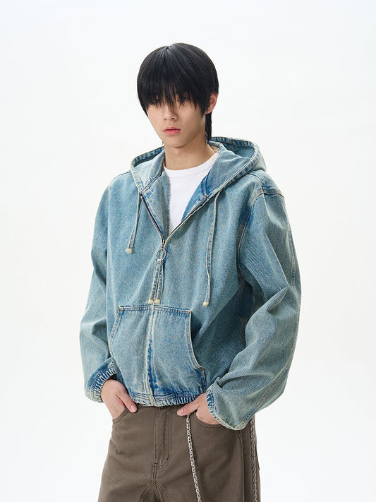 RT No. 12416 DENIM ZIP UP HOODED JK