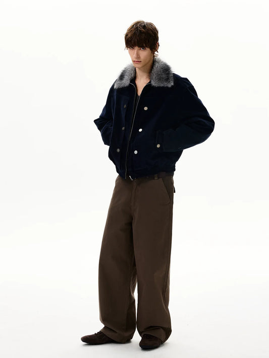 RT No. 50401 SUEDE FUR COLLAR JACKET