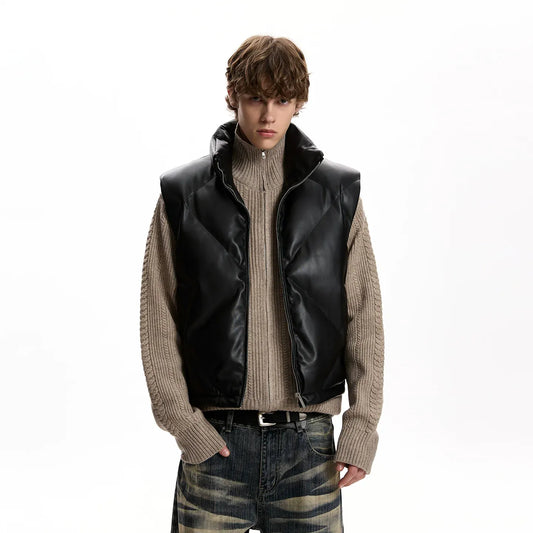RT No. 40814 DIAMOND LEATHER VEST JACKET