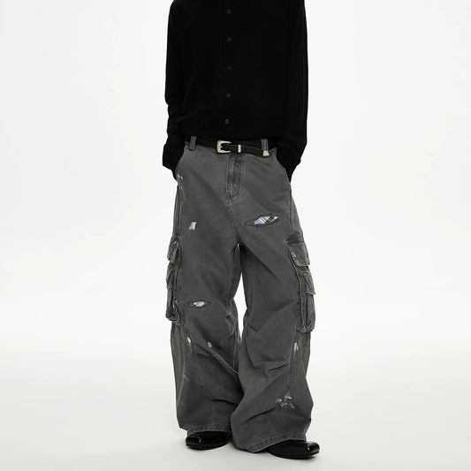 RT No. 50020 SPLASH INK BAGGY STRAIGHT CARGO PANTS