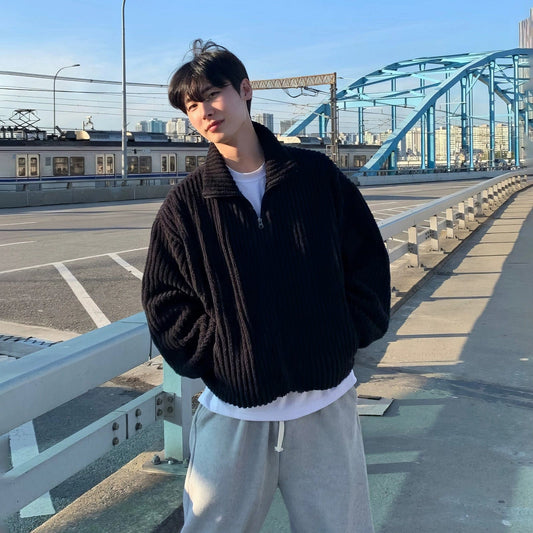 RT No. 12196 CORDUROY ZIP-UP COLLAR JACKET