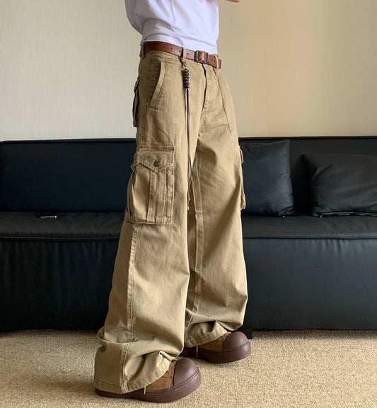 RT No. 11601 KHAKI CARGO STRAIGHT PANTS