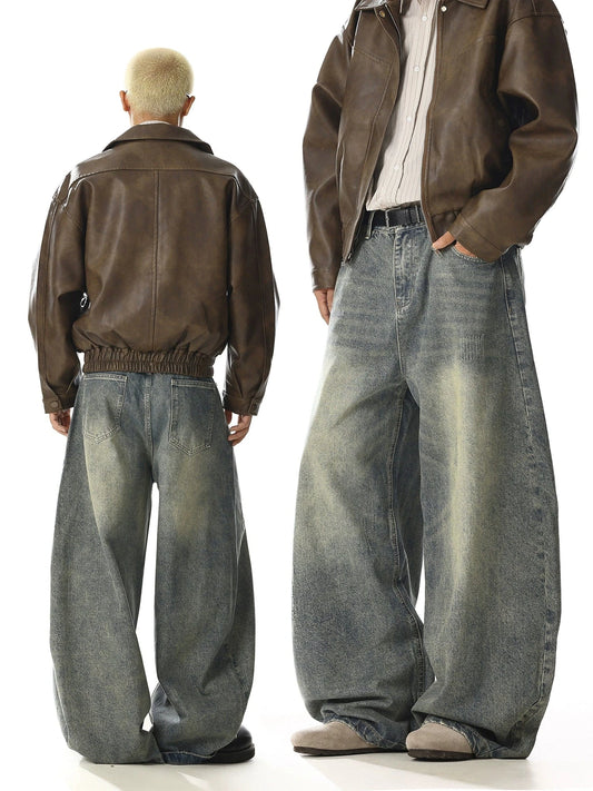 RT No. 28001 RETRO BLUE WIDE STRAIGHT DENIM JEANS