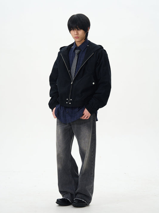 RT No. 12474 RECONSTRUCTED ZIP HOODED JACKET