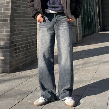 RT No. 48013 WASHED DENIM STRAIGHT JEANS