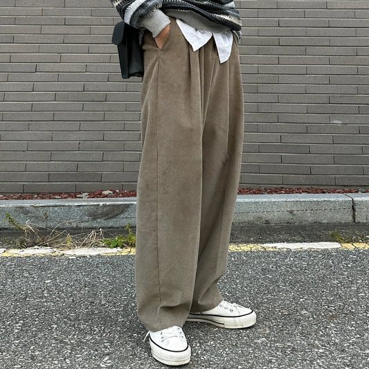 RT No. 33018 CORDUROY RELAX STRAIGHT PANTS