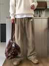 RT No. 12331 KHAKI BROWN PLEATED STRAIGHT PANTS