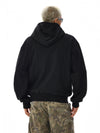 RT No. 12118 BLACK RECONSTRUCTED PULLOVER HOODIE