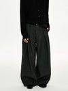 RT No. 50025 PLEATED A-LINE BAGGY SUIT PANTS