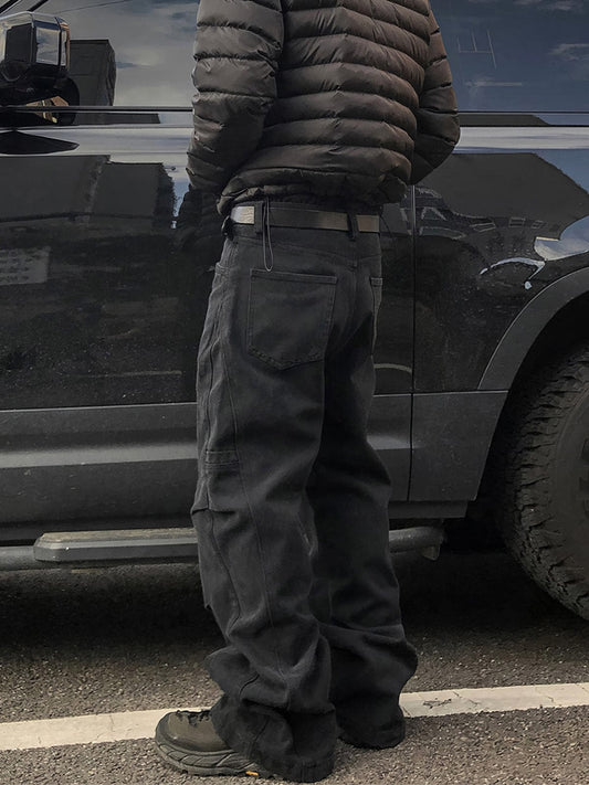 RT No. 12676 BLACK STRAIGHT DENIM JEANS