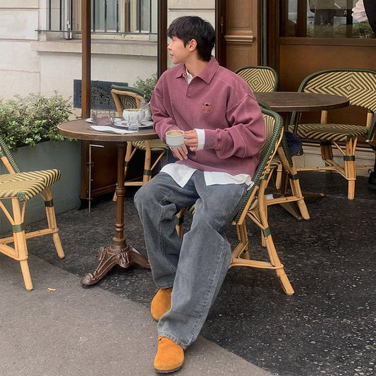 RT No. 12518 RUBY RED POLO SWEATER