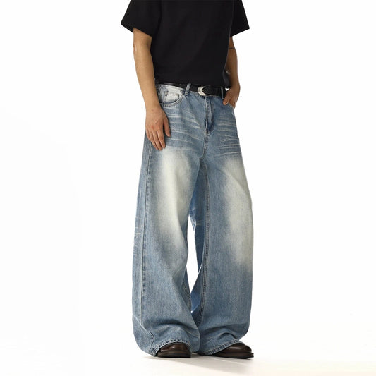 RT No. 19842 WASHED BLUE DENIM STRAIGHT JEANS