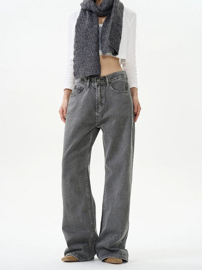 RT No. 12006 GRAY STRAIGHT DENIM JEANS