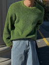 RT No. 11973 GREEN MOHAIR PULLOVER SWEATER